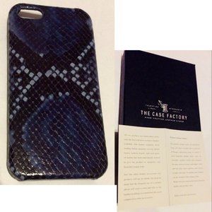 iPhone 5 Case Painted Animal Leather Python Blue